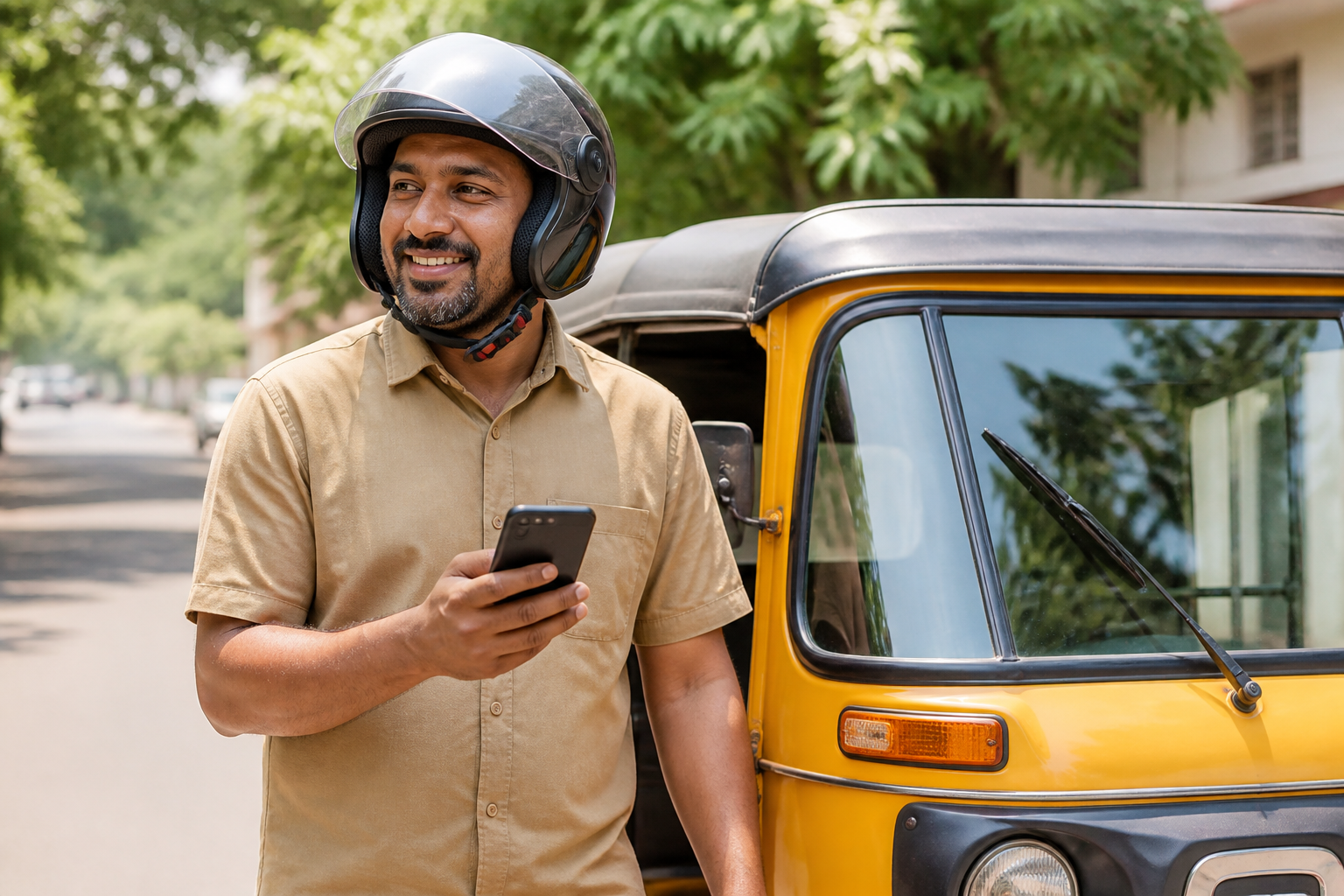 Ceytuch driver with a tuk-tuk